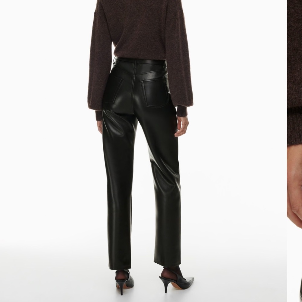 Aritzia Wilfred The Melina Pant high waisted vegan leather pants in Black - Picture 2 of 11